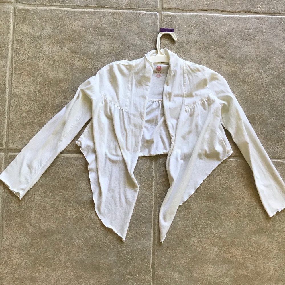 J. Khaki White Tie Sweater Women's Size Small